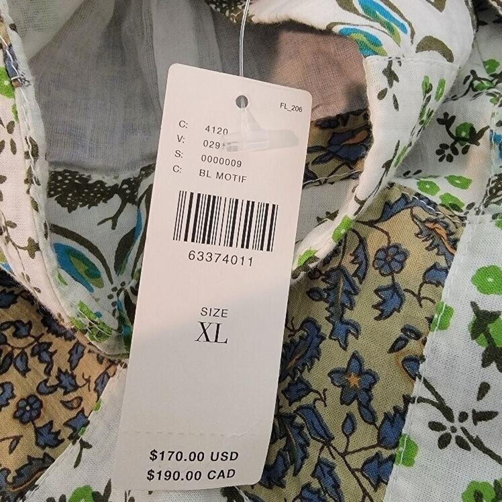 NWT Anthropologie Maxi Skirt XL Boho Raga Floral Turquoise Brown - Picture 3 of 13